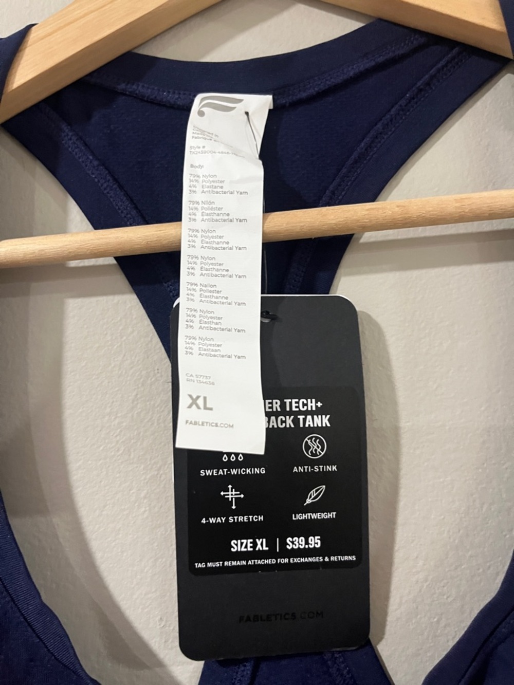 Fabletics Navy Racerback Tank — Solid Athletic Staple - Picture 2 of 7